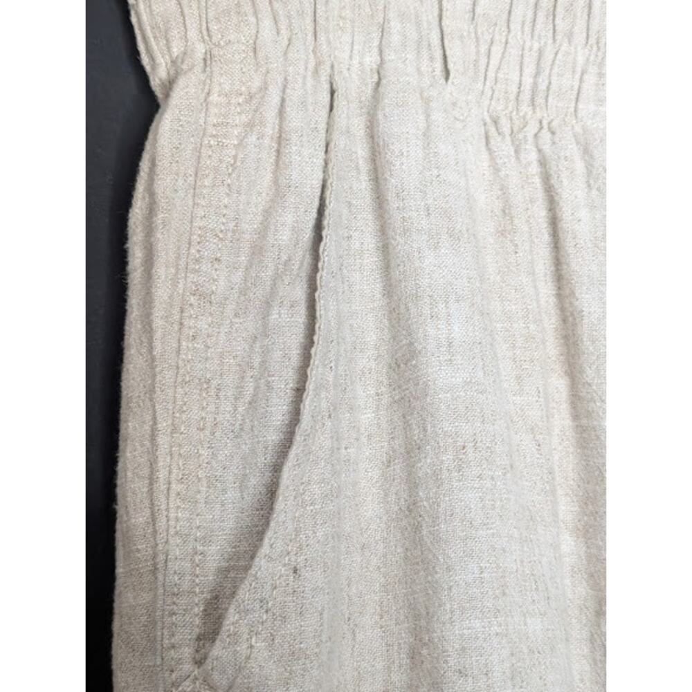 BRIGGS Womens Large Linen blend pull On Tan Pants Minimalist hippie natural - Picture 7 of 8